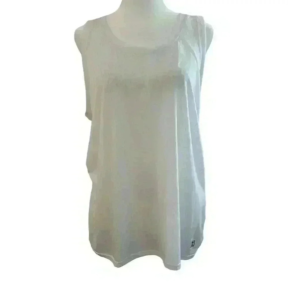 Z by ZELLA WHITE BURNOUT LEOPARD PRINT LOOSE FIT COTTON BLEND TANK SIZE LARGE - Picture 3 of 9